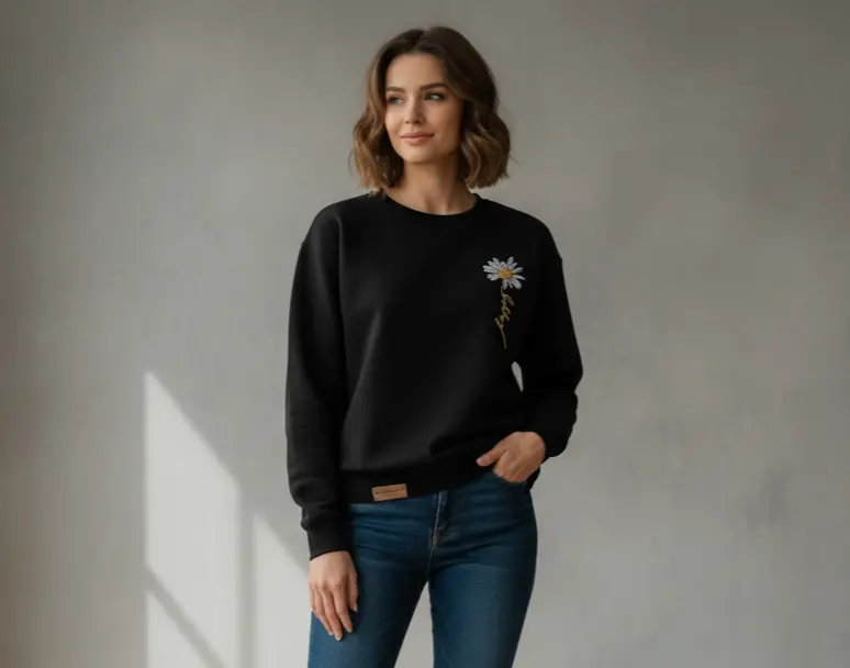 Fancy Designer Printed Sweatshirts Roung Neck Hoodie For Women's (Small)