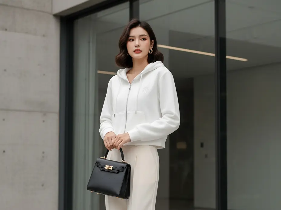 Women's Crop Zipper Hoodie (Small)