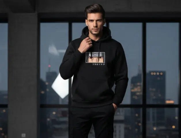 Men Anime Casual Sweatshirt Hooded for Men Regular fit (Small)